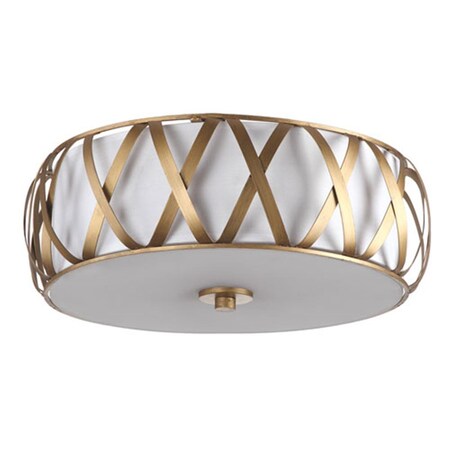 Safavieh 15.4 in. dia. Charing 2 Light Antique Gold Cross Flush Mount, Gold LIT4191A